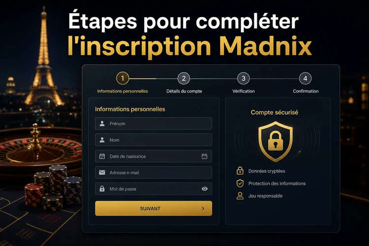 Étapes pour compléter l'inscription Madnix